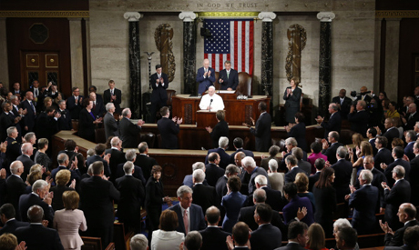 Pope urges US Congress to action on refugees, climate