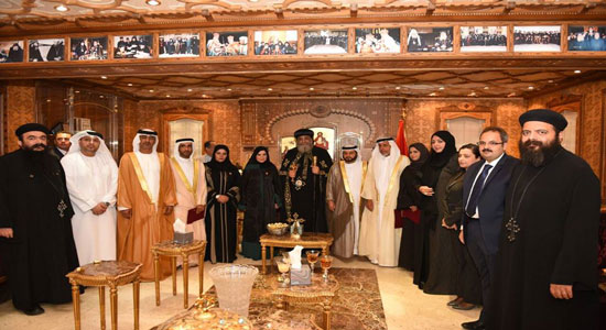 A high-level delegation from UAE visits Pope Tawadros