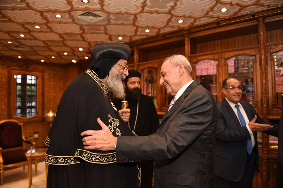 Pope Tawadros receives a Lebanese parliamentary delegation