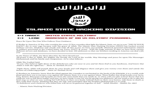 Longest-ever Isis 'kill list' including over 8,000 people released by United Cyber Caliphate