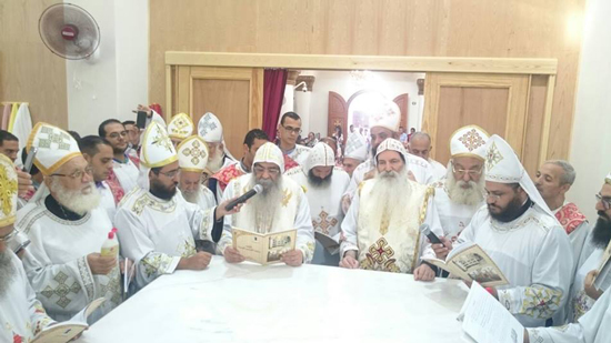 Bishops celebrate the holy mass at the Church of Prince Tadros after its renewal