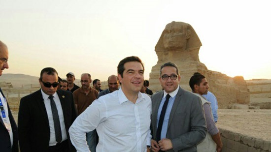 Greek Prime Minister Alexis Tsipras visits Giza pyramids
