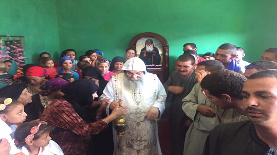 Bishop Makarios celebrates the holy mass in 30 meters chapel