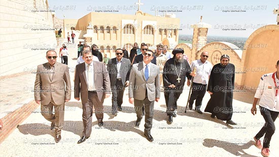 Governor of Assiut visits the Hanging Monastery in Abnoub Mount