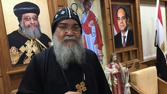 Bishop Makarios congratulates the Copts on the re-opening of two churches