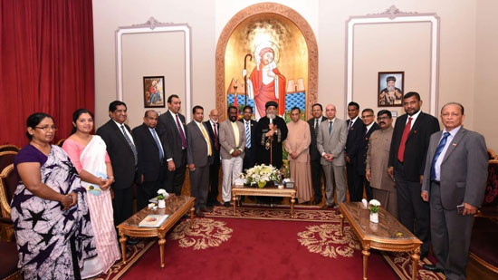 President of Sri Lankan Parliament visits Pope Tawadros in Cairo