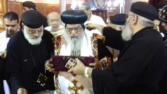 Former acting Patriarch perfumes the remains of St. Augustine in Damanhour