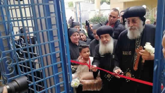 Pope Tawadros opens conference hall at St. Barsoum monastery in Maasara