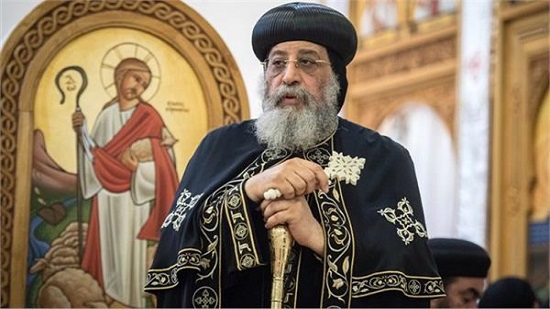 Pope Tawadros delivers his weekly sermon at St. Mark Cathedral