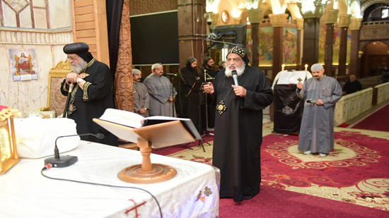 Pope Tawadros celebrates the Maundy Thursday at the Monastery of St. Mina