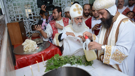 Bishop of Suez inaugurates the holy vessels and baptism of Archangel Church