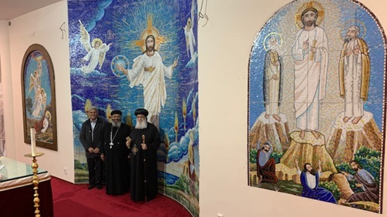 Coptic Bishop of the Netherlands inaugurates a special mural of mosaic by Adel Nassif 