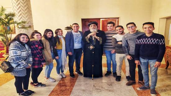 Pope Tawadros meets university students from the Diocese of Esna and Armant