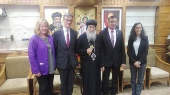 Bishop Macarius receives the British Ambassador in Minya
