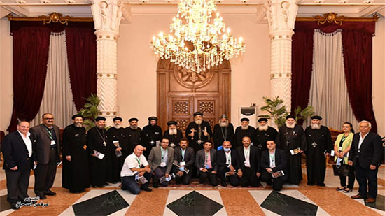 Pope Tawadros holds a meeting with the officials of the St. Simon Al-Kharraz Foundation

