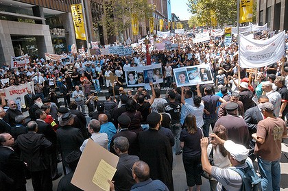21st May Sydney Coptic Community Protest relocates to Martin Place