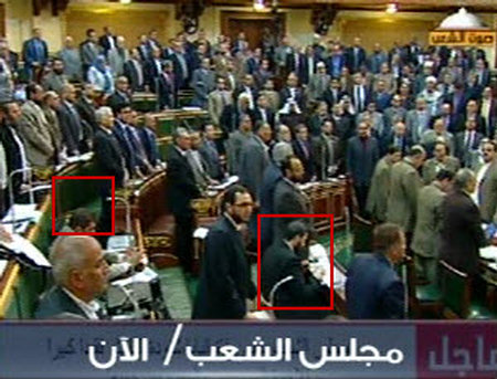 MPs of People's Assembly stand a moment of silence… some Salafis refuse